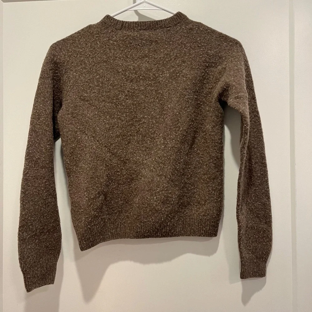 Quince 100% Yak Wool Crewneck Sweater Brown Marl Raglan Knit Mens Small STIEC01